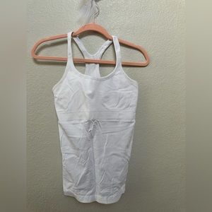 White size 10 lululemon tank top built in sports bra